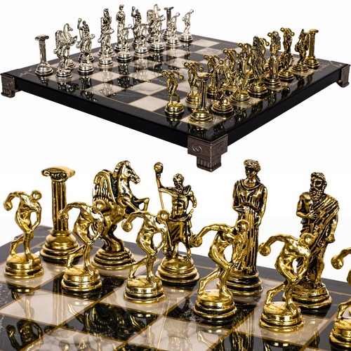 Marble look wooden chess - look,
