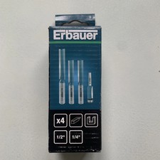 ERBAUER 1/2 & 1/4" SHANK KITCHEN FITTERS ROUTER SET 4 PCS RRP £29.99