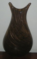 large italian murano glass vase funky gold flecks design