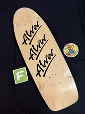 RARE Tony Alva Tri Logo Skateboard Deck 1979 Pig Pool 10 x 30 Grip Natural Black