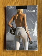 Wolford Helmut Newton Fatal Semi Opaque 50 Tights Black Pantyhose 10788 Large