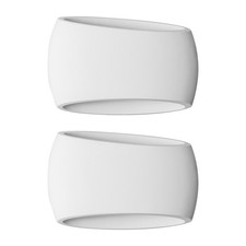 Set of 2 White Plaster Curved