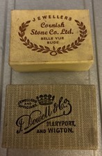 2 Small Vintage / Antique Cardboard Jewellery Boxes Display