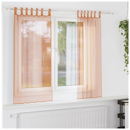 Voile curtains 2pc terracotta - curtains,