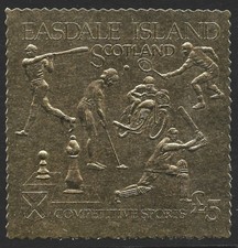 Easdale Island Scotland, Sports, MNH Gold Foil Stamp #F12552