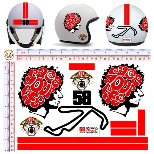 Helmet stickers misano circuit - misano,