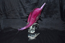 Vintage Murano Glass Fish Sculpture Figurine Italian Art Large 16"H