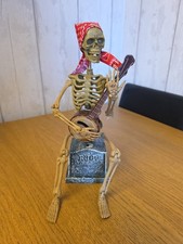 Halloween Skelton Animated Sitting On Tombstone Plays I Wish I Was In Dixie.