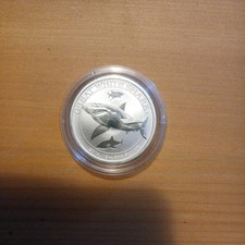 2014 Great White Shark HALF 1/2 oz Silver Bullion Coin Perth Mint in capsule 