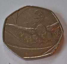 2016 Team GB Swimming Olympics Aquatics Fifty Pence Coin 50p 