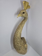 Golden peacock wall hung head