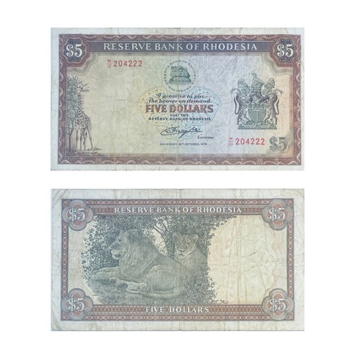 Rhodesia dollars banknote - 5,