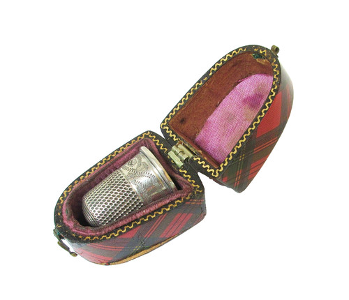 Antique tartanware slant top - antique,