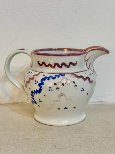 Antique 1830s pink lustre jug - 1830s,