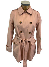 DEBENHAMS TRENCH COAT MAC JACKET 10 PETITE light PINK  Double Breasted Short