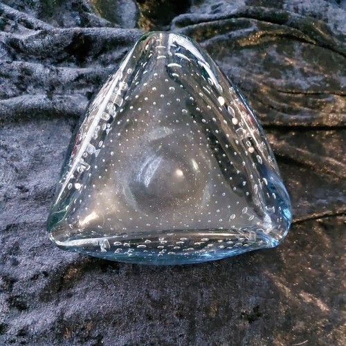 Whitefriars glass blue ashtray - whitefriars,