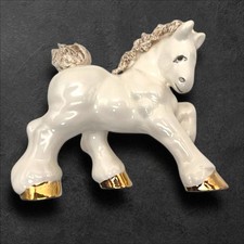 Vintage Italian Porcelain Horse Figurine Capodimonte Gold Trim Spaghetti Main