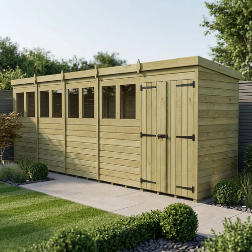 Pent shed double door - (double,