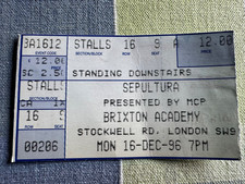 Sepultura Concert Gig Ticket