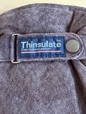 Brown Leather Thinsulate Padded Mens Gloves. Elasticated & Adjustable Strap S/M