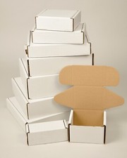 White cardboard postal boxes - cardboard,