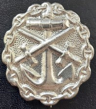✚11576✚ German post WW2 made WW1 Naval Wound Badge Silver Verwundetenabzeichen