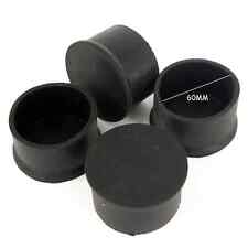 Round Black Rubber Chair Table Feet Pipe Tubing End Blanking Cover Caps 60mm