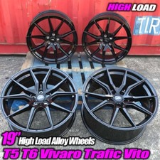 NEW GENUINE SPYDER ALLOY RIMS 19 VW TRANSPORTER CARAVELLE T5 T6 VITO BLACK