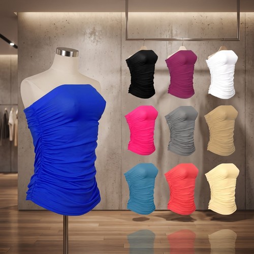 Women ladies plain strapless - ,