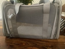 Medium Sized Grey Dog Carrier In Grey Excellent Condition Used