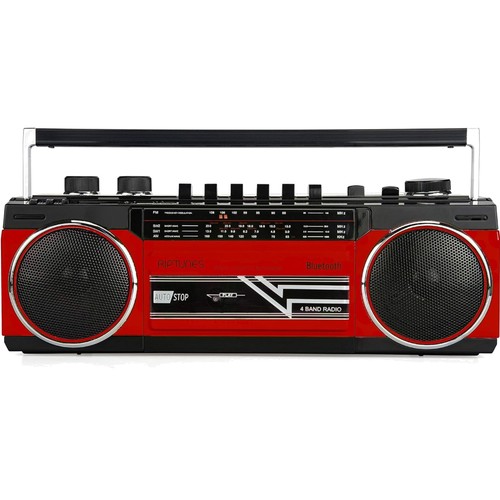 Red retro boombox with - retro,