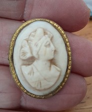 Antique Cameo Pin, As Is