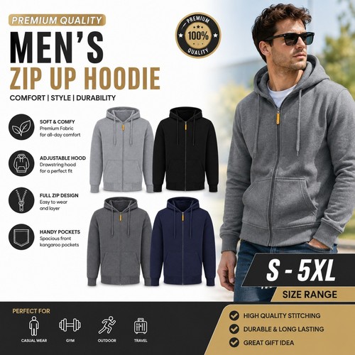Mens fleece lined zip - mens,