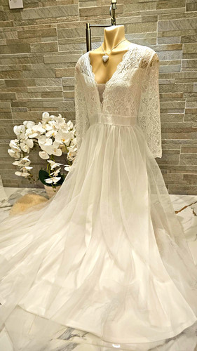 White lace tulle a - tulle, a-line