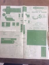 Vintage Hobbies Magazine Design Sheet Pull Along Tractor & Trailer Toy