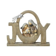 Joy Nativity Scene Christmas Gift Wood Effect Resin
