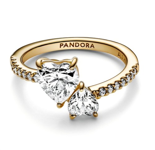 Pandora double heart - double, gold