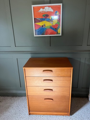 Vintage teak chest drawers - chest, of