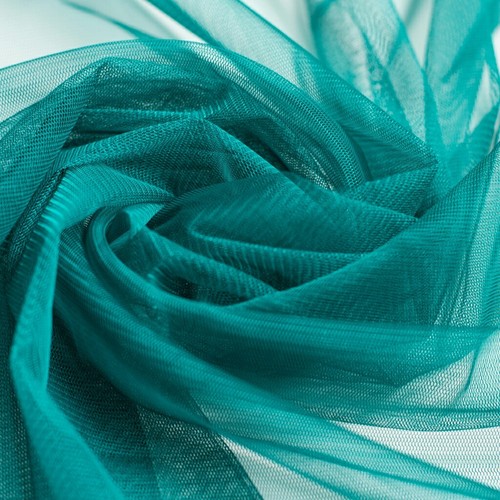Teal green blue soft tulle - green,