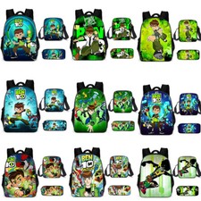 Ben 10 Kids Backpack Girls Boys Schoolbag Student Pencil Case Travel Rucksack