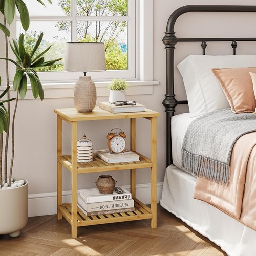 Bamboo end table - end, 3-tier