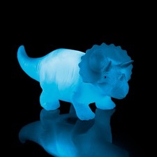 Glow Blue Triceratops Dinosaur LED Light Perfect Kids Bedside Night Light