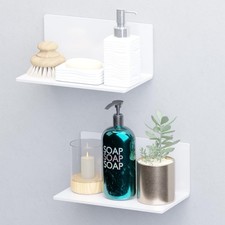 Toski white wall shelf - shelf, no