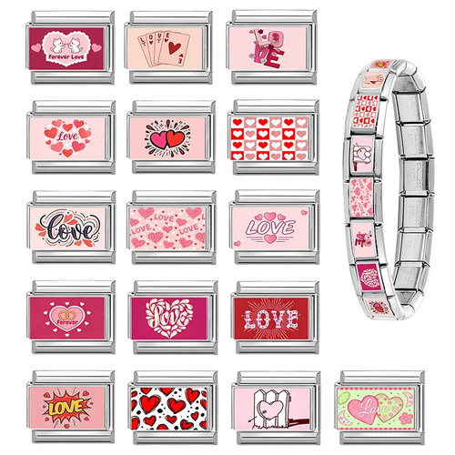 Love heart italian charms fits - heart,