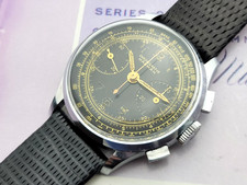 Vintage  Harman Military chronograph L 48 Gilt Dial .Serviced.Excellent runner.