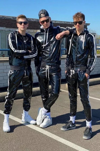 Men black white stripes - black, &