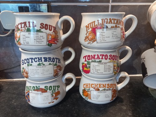 Six vintage recipe soup - vintage,