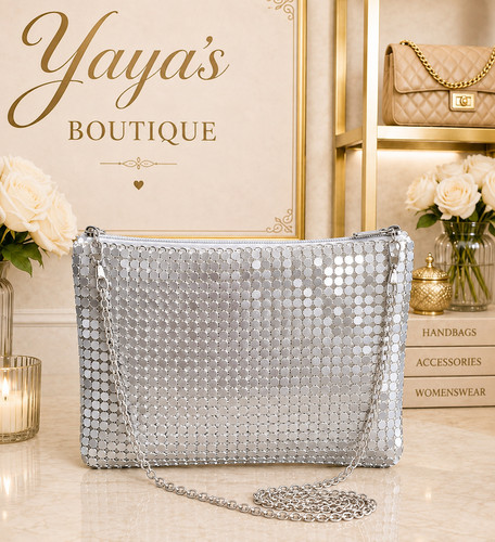 Primark silver chainmail mesh - silver,