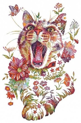 The flowered cat - flowered, cross