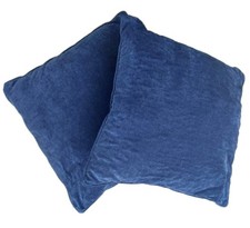 Next Blue Velvet Cushions x 2